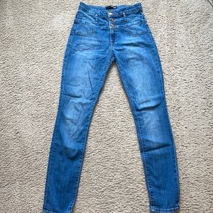 High waisted skinny jeans